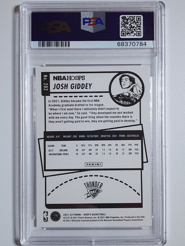 2021 Hoops Josh Giddey Rookie #202 ANNIVERSARY EDITION HOLO RC - PSA 9 (POP 11)