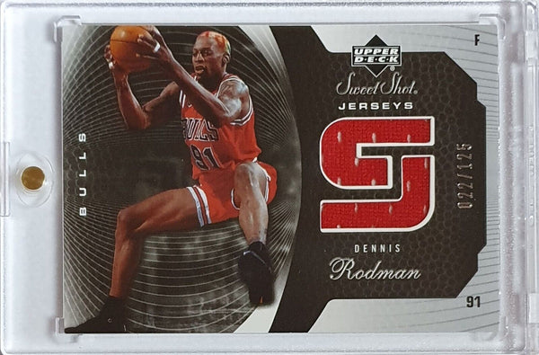 2005 Upper Deck Sweet Shot Dennis Rodman #PATCH /125 Game Worn Jersey - Rare