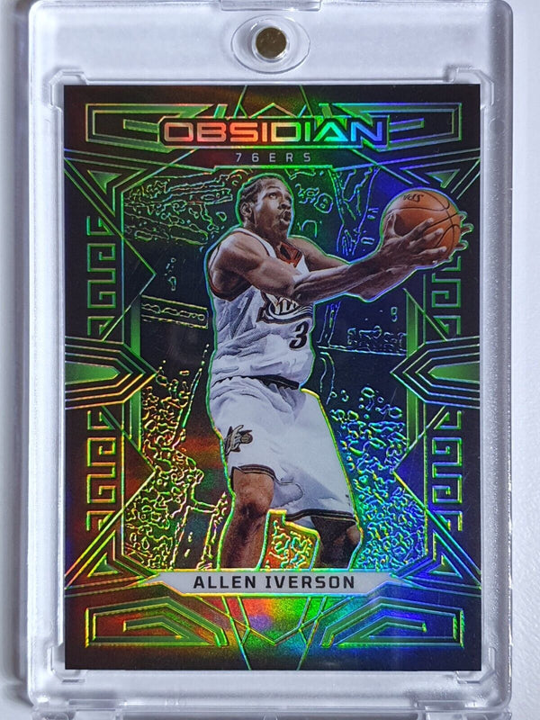 2022 Panini Obsidian Allen Iverson #149 ELECTRIC ETCH GREEN /25 Holo - Rare