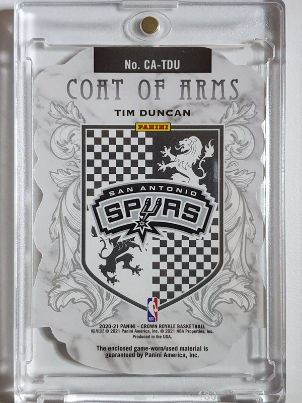 2020 Panini Crown Royale Tim Duncan #PATCH Game Worn Jersey - Rare