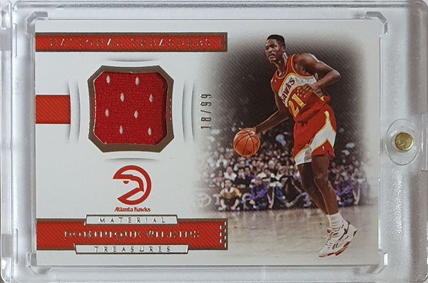 2018 National Treasures Dominque Wilkins #PATCH /99 Game Worn Jersey - Rare