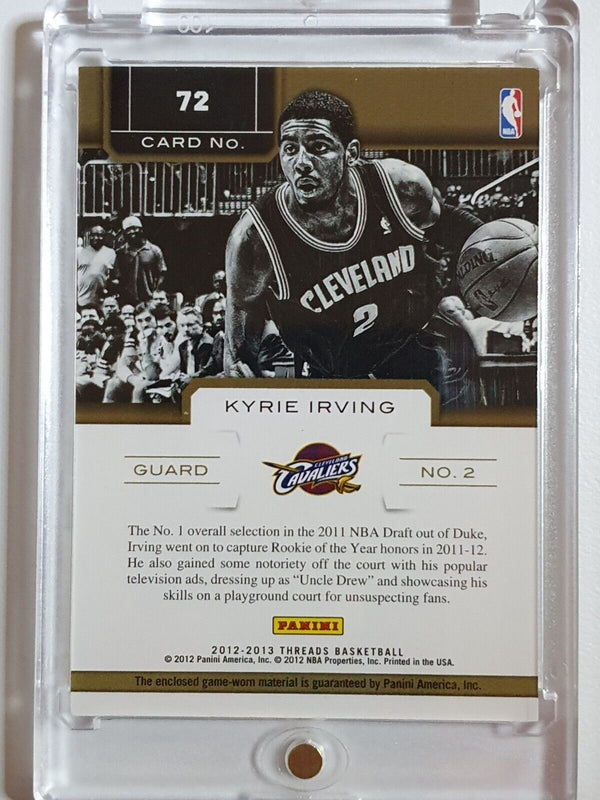 2012 Panini Threads Kyrie Irving #PATCH Game Worn Jersey - Rare