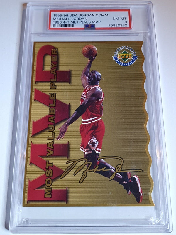 1995 UD Authenticated Michael Jordan MVP /2500 Gold Die-Cut - PSA 8 (POP 2)