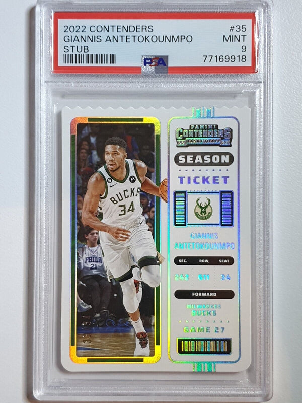 2022 Contenders Giannis Antetokounmpo #35 STUB /34 HOLO - PSA 9 (POP 2)