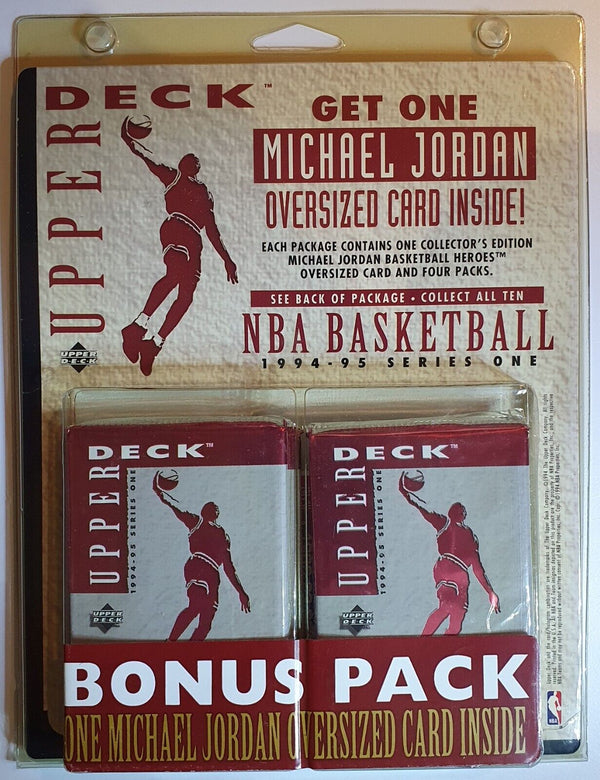 1994 Upper Deck Michael Jordan BONUS PACK - 4 Packs + Jumbo (Blister Torn)