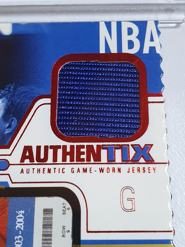 2003 Fleer Authentix Allen Iverson #PATCH Game Worn Jersey Ticket Stub - Rare