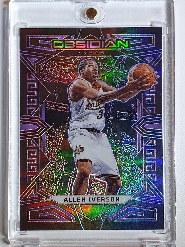 2022 Panini Obsidian Allen Iverson #149 ELECTRIC ETCH PURPLE /99 Holo - Rare