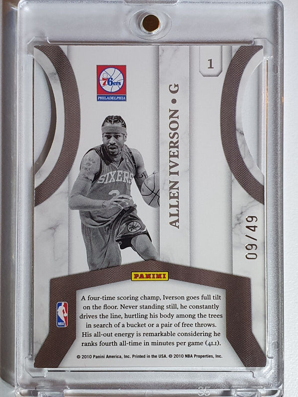 2010 Donruss Allen Iverson #PATCH SAPPHIRE /49 Jersey Kings Die Cut Rare