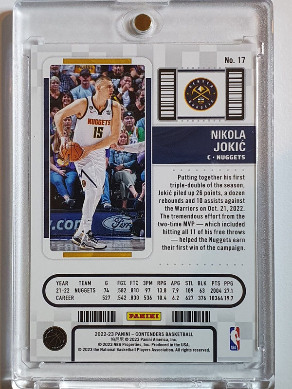 2022 Panini Contenders Nikola Jokic #17 THE FINALS /49 Holo - Ready to Grade