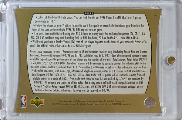1997 UD Shaquille O'Neal Predictor #P7 GOLD FOIL Die-Cut Insert - Ready to Grade