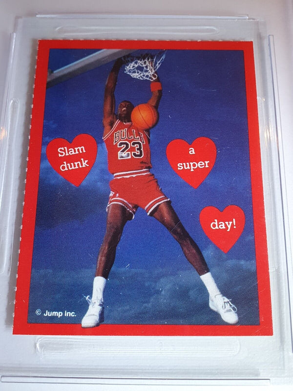 1989 Cleo Michael Jordan Valentines Slam Dunk! Perforated - PSA 9 (POP 1)