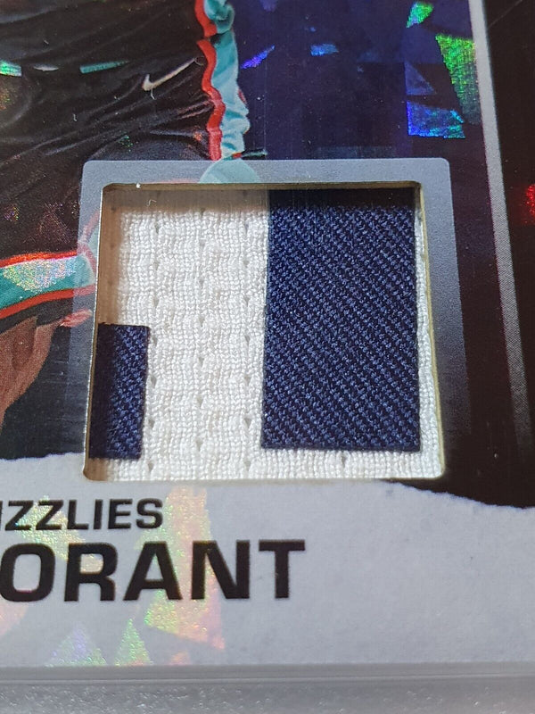 2021 Panini Ja Morant #PATCH CRACKED ICE /10 Game Worn 2 Color Jersey - Rare