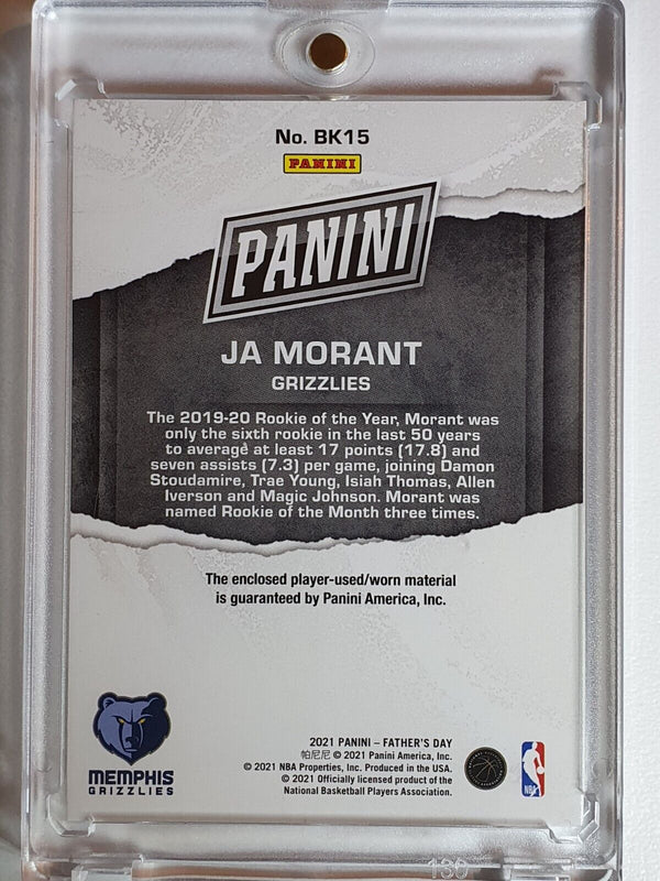 2021 Panini Ja Morant #PATCH CRACKED ICE /10 Game Worn 2 Color Jersey - Rare