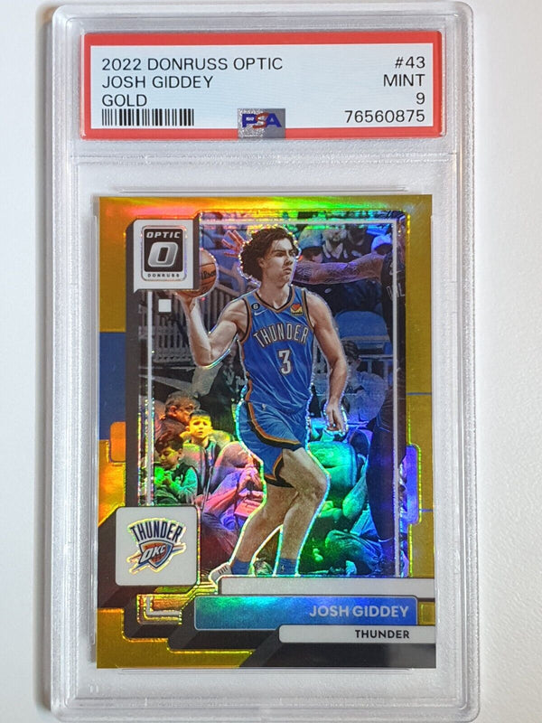 2022 Panini Donruss Optic Josh Giddey #43 GOLD /10 HOLO - PSA 9 (POP 1)