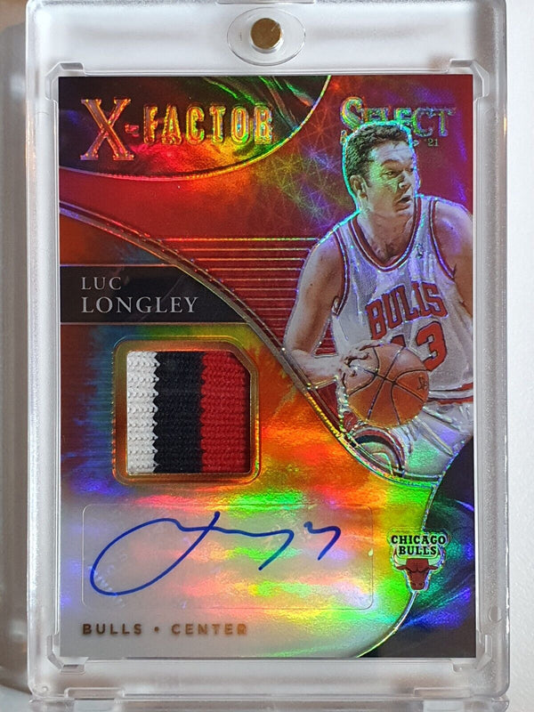 2020 Select Luc Longley AUTO #PATCH TIE-DYE /25 Game Worn 3 Color Jersey - Rare