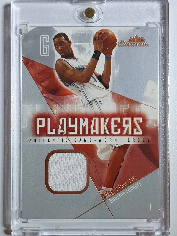 2004 Fleer Showcase Tracy McGrady #PATCH Game Worn Jersey Playmakers - Rare