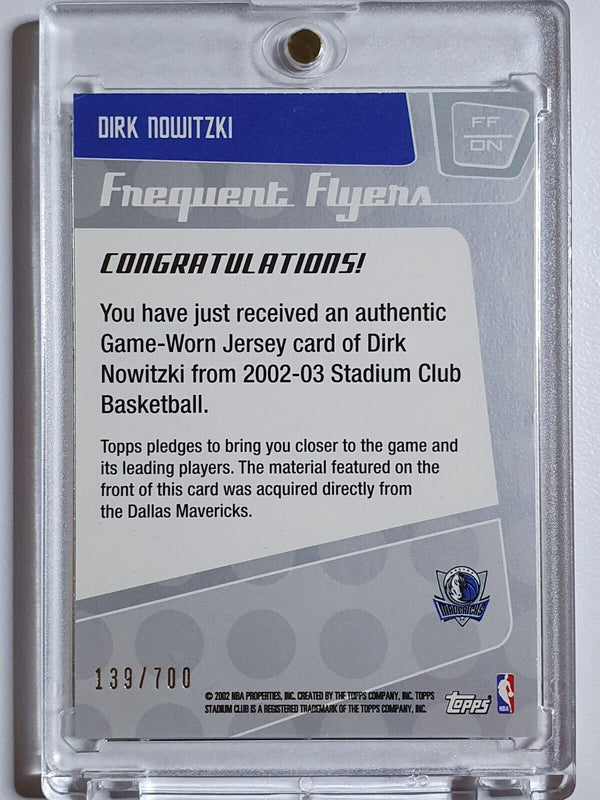 2002 Topps Stadium Club Dirk Nowitzki #PATCH /700 Game Worn Jersey - Rare