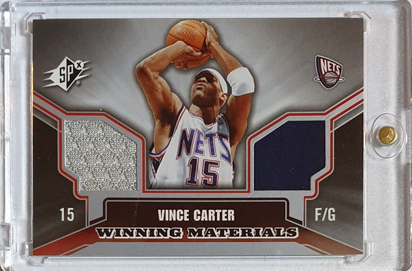 2005 Upper Deck SPx Vince Carter #PATCH Game Worn Dual Jerseys - Rare