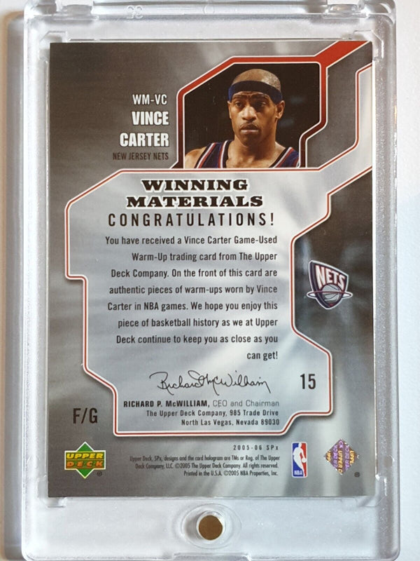 2005 Upper Deck SPx Vince Carter #PATCH Game Worn Dual Jerseys - Rare