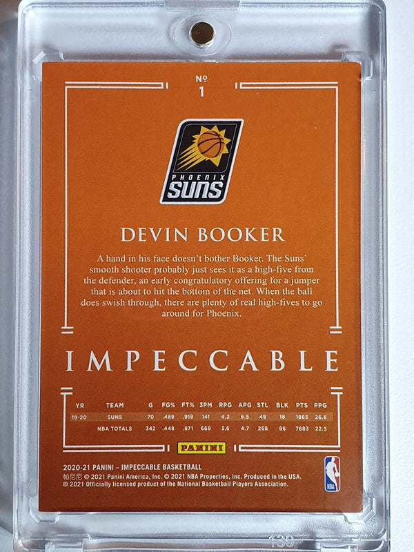 2020 Panini Impeccable Devin Booker #1 SILVER /75 Edition FOTL - Rare