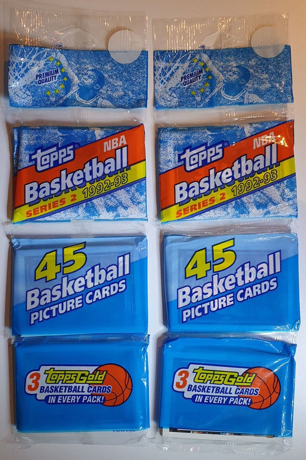 Lot of 2 x 1992 Topps Basketball Series 2 Jumbo Rack Packs - Factory Sealed Pack