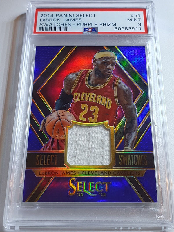 2014 Select LeBron James #PATCH PURPLE /99 Game Worn Jersey - PSA 9 (POP 5)