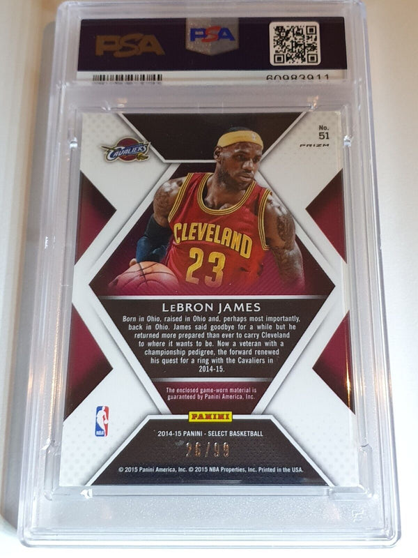 2014 Select LeBron James #PATCH PURPLE /99 Game Worn Jersey - PSA 9 (POP 5)