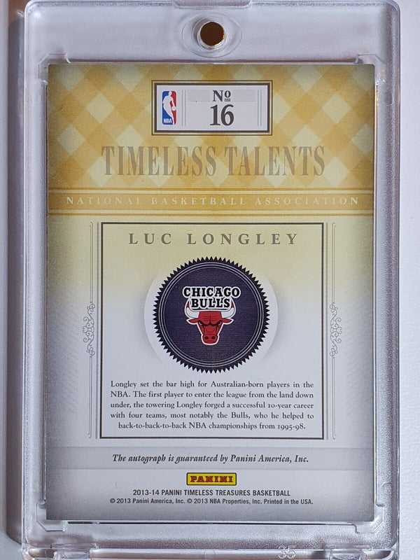 2013 Panini Timeless Treasures Luc Longley #16 AUTO Talents Signature - Rare