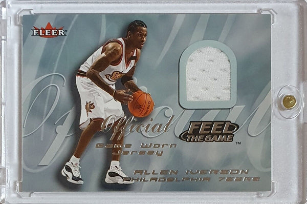 2000 Fleer Allen Iverson #PATCH Game Worn Jersey Feel the Game - Rare