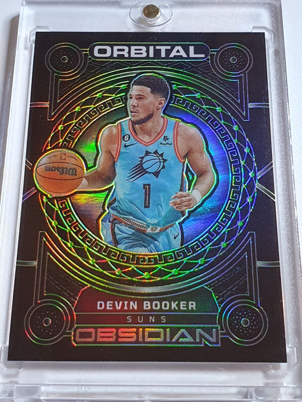 2022 Obsidian Devin Booker #13 ELECTRIC ETCH GREEN /25 Orbital Holo - Rare