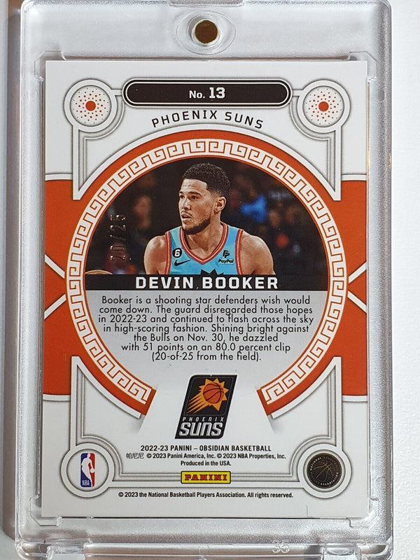 2022 Obsidian Devin Booker #13 ELECTRIC ETCH GREEN /25 Orbital Holo - Rare