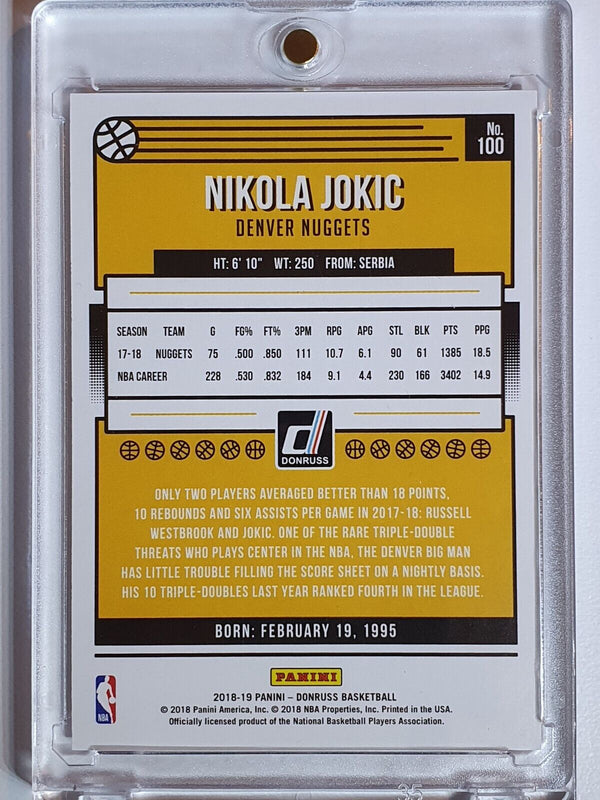 2018 Panini Donruss Nikola Jokic #100 PRESS PROOF RED LAZER /99 Prizm - Rare