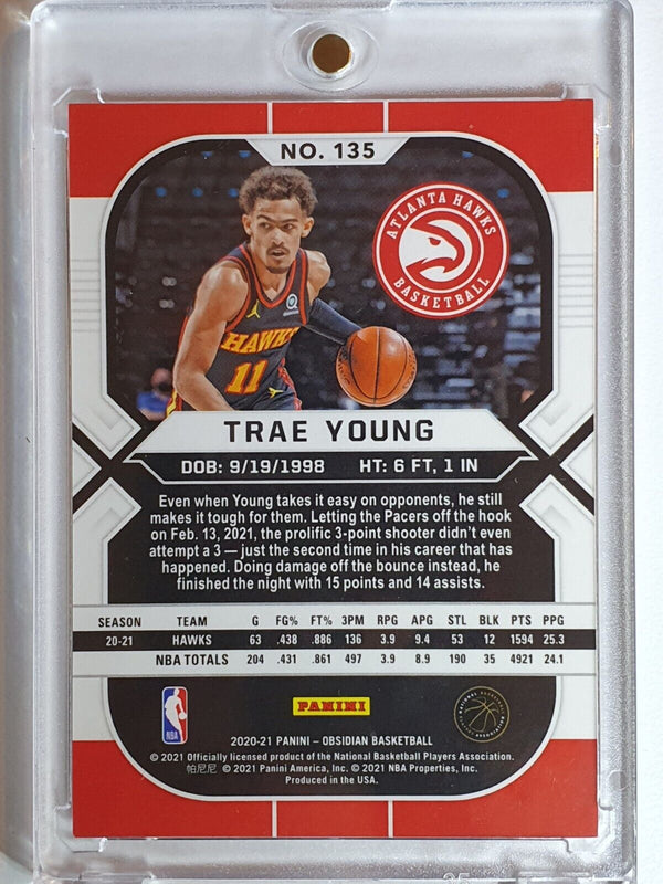 2020 Panini Obsidian Trae Young #135 ELECTRIC ETCH RED FLOOD - Ready to Grade