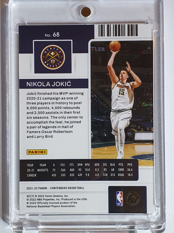 2021 Panini Contenders Nikola Jokic #68 BLUE /49 Game Ticket - Ready to Grade