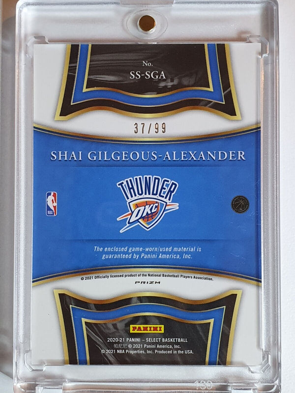 2020 Panini Select Shai Gilgeous-Alexander #PATCH PURPLE /99 Game Worn Jersey