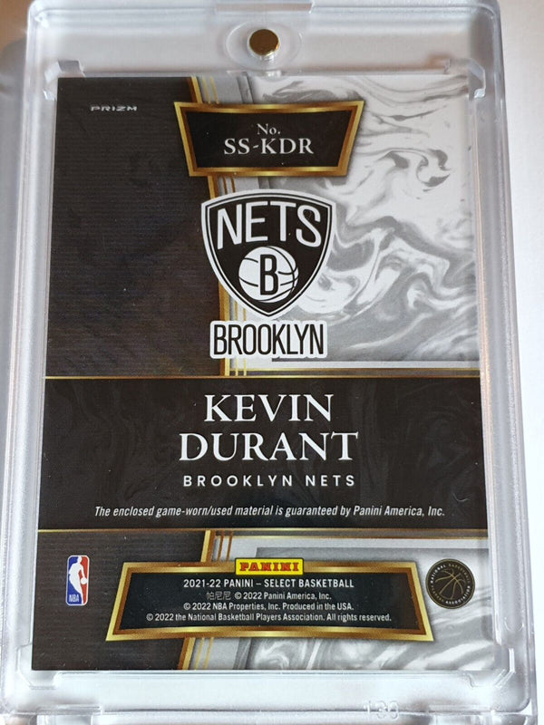 2021 Panini Select Kevin Durant #PATCH SILVER Prizm Game Worn Jersey - Rare