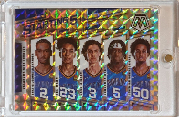 2021 Panini Starting Five (5) OKC SILVER MOSAIC Josh Giddey, Shai (SGA) - Rare