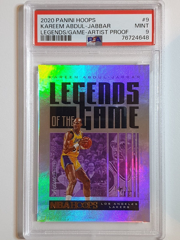 2020 NBA Hoops Kareem Abdul Jabbar ARTIST PROOF /25 Legends - PSA 9 (POP 2)