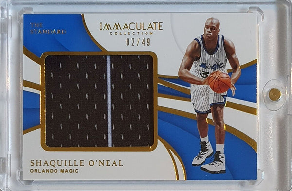 2018 Immaculate Shaquille O'Neal #PATCH /49 Striped Game Worn Jumbo Jersey