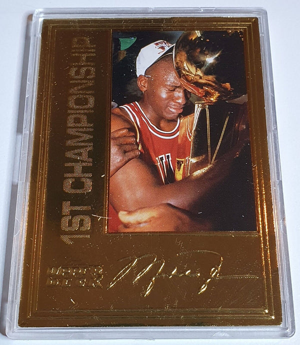 1997 Upper Deck Michael Jordan 22K GOLD CARD 1st NBA Championship - Rare