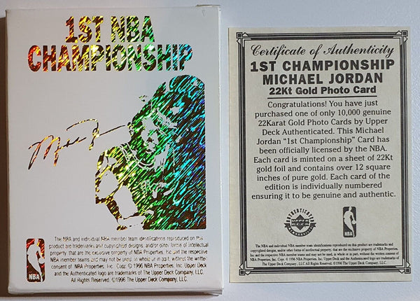 1997 Upper Deck Michael Jordan 22K GOLD CARD 1st NBA Championship - Rare