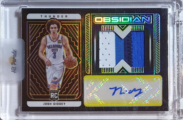 2021 Obsidian Josh Giddey Rookie Patch Auto (RPA) GOLD /10 Holo RC - Rare