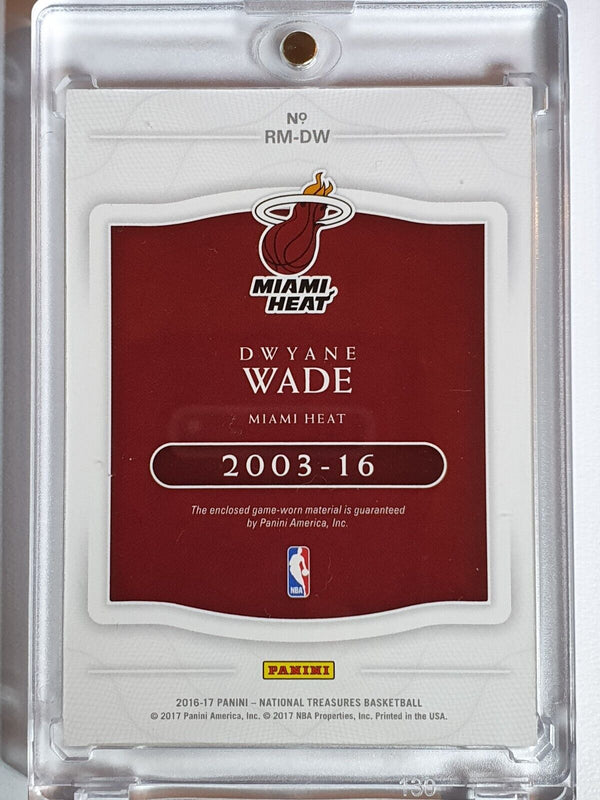 2016 Panini National Treasures Dwyane Wade #PATCH /99 Game Worn Jersey - Rare