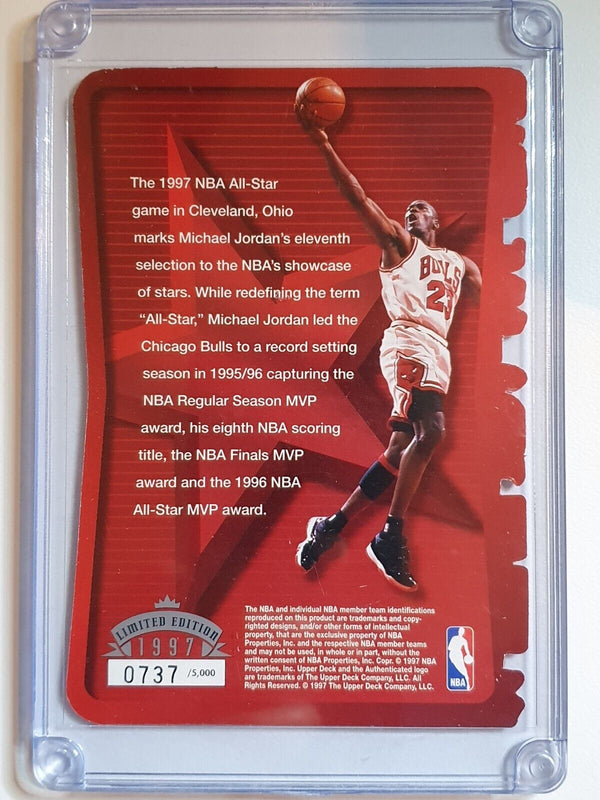 1997 Upper Deck Michael Jordan /5000 Jumbo Die-Cut 11 Time NBA All Star - Rare