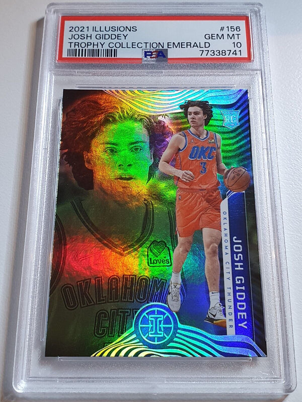 2021 Illusions Josh Giddey Rookie 156 EMERALD Trophy Collection - PSA 10 (POP 3)