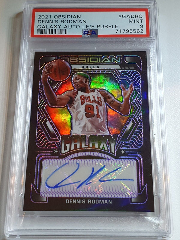 2021 Obsidian Dennis Rodman AUTO PURPLE /50 Galaxy Autograph - PSA 9 (POP 4)