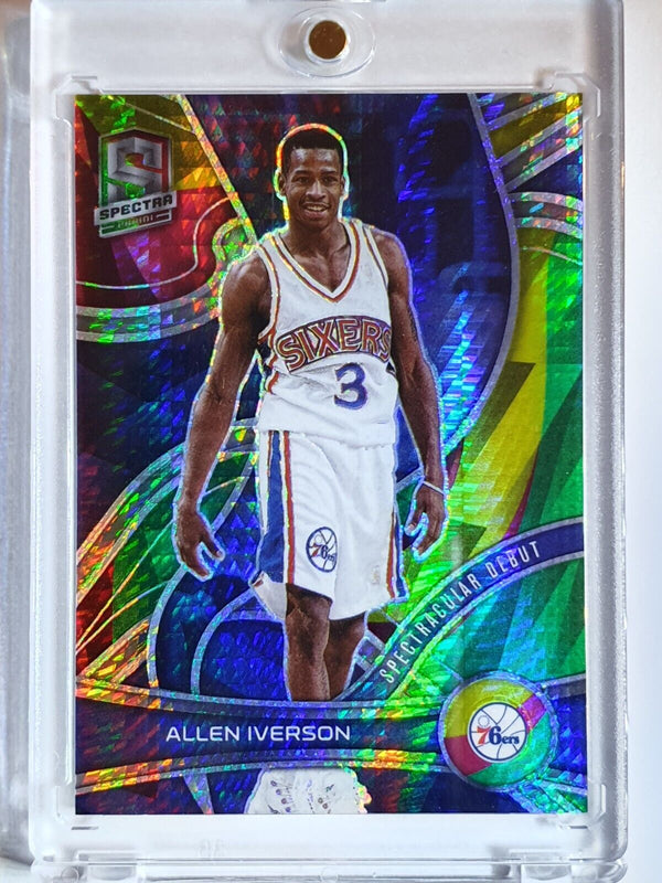 2021 Panini Spectra Allen Iverson #168 RED & GREEN /75 Holo - Ready to Grade