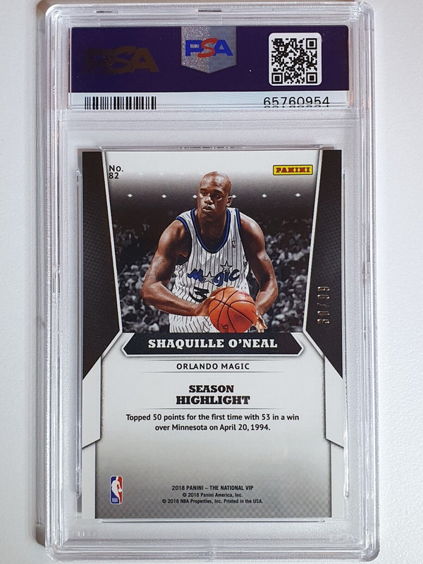 2018 Panini National VIP Shaquille O'Neal #82 SILVER /99 Prizm - PSA 9 (POP 1)