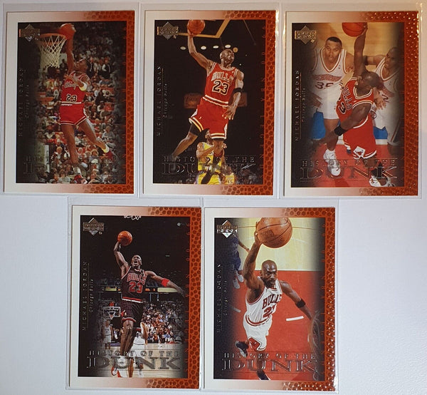 2000 Upper Deck Michael Jordan History of the Dunk (Complete Set of 5) - Mint