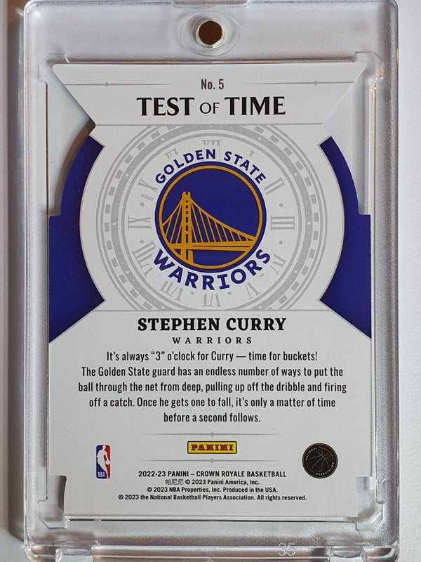 2022 Panini Crown Royale Stephen Curry #5 BLUE /75 Test of Time - Ready to Grade